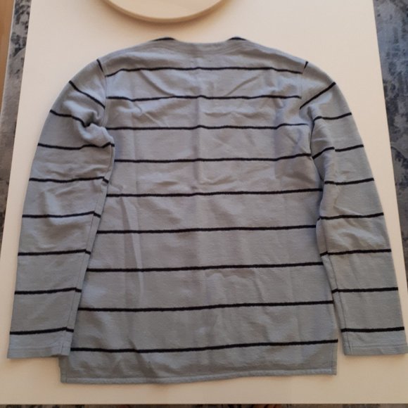 Levi’s Made & Crafted Boucle Sweater Navy Light Blue Stripe Medium - Picture 4 of 4